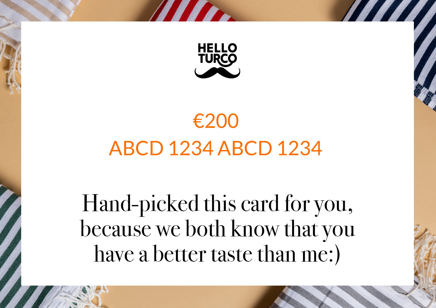 HELLO TURCO GESCHENKKARTE €200