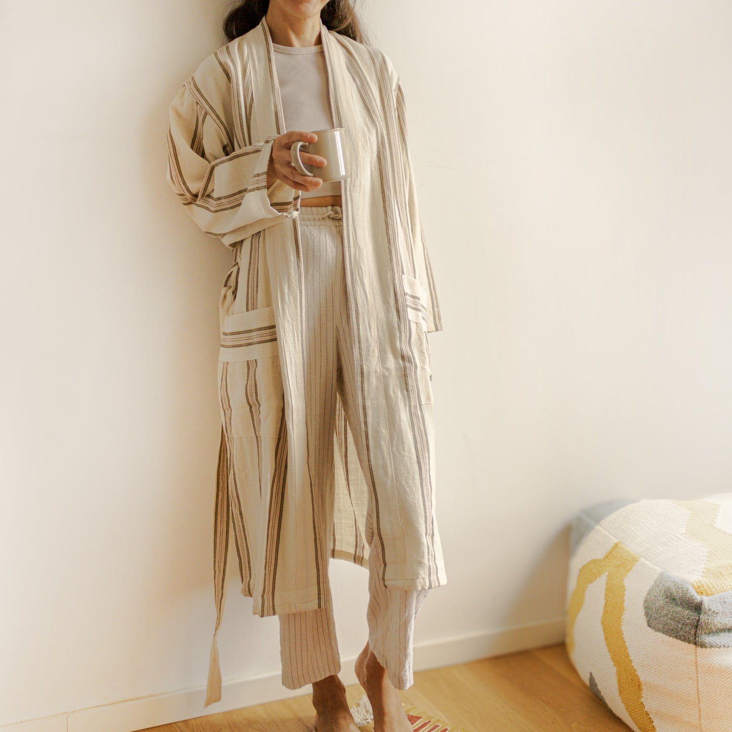 CREAMY ROBE - Handgewebter Bademantel für luxuriöse Entspannung