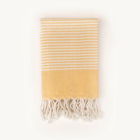 HEREKE YELLOW XS Handgewebtes Hamamtuch aus BIO-Baumwolle