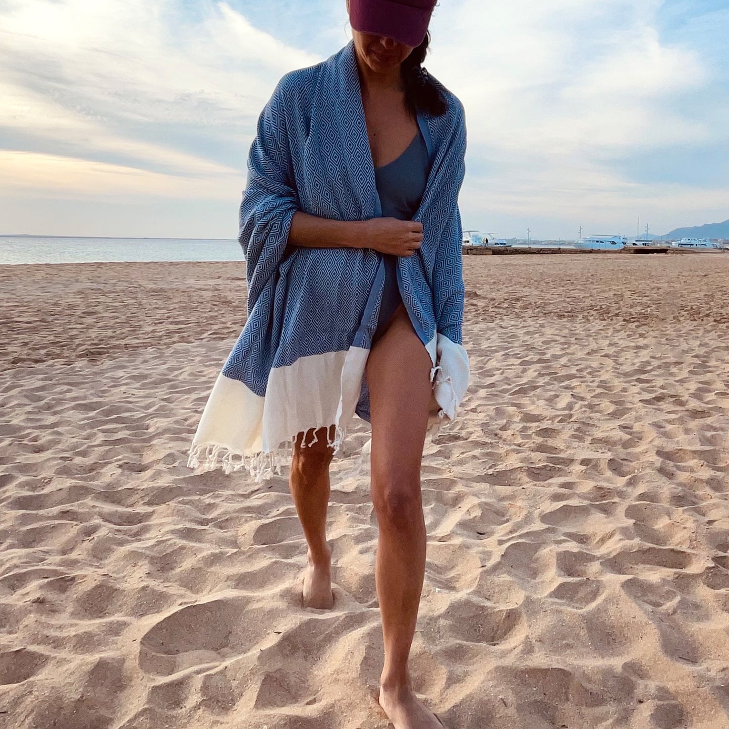 OTTO BLUE Handwoven Hammam Towel