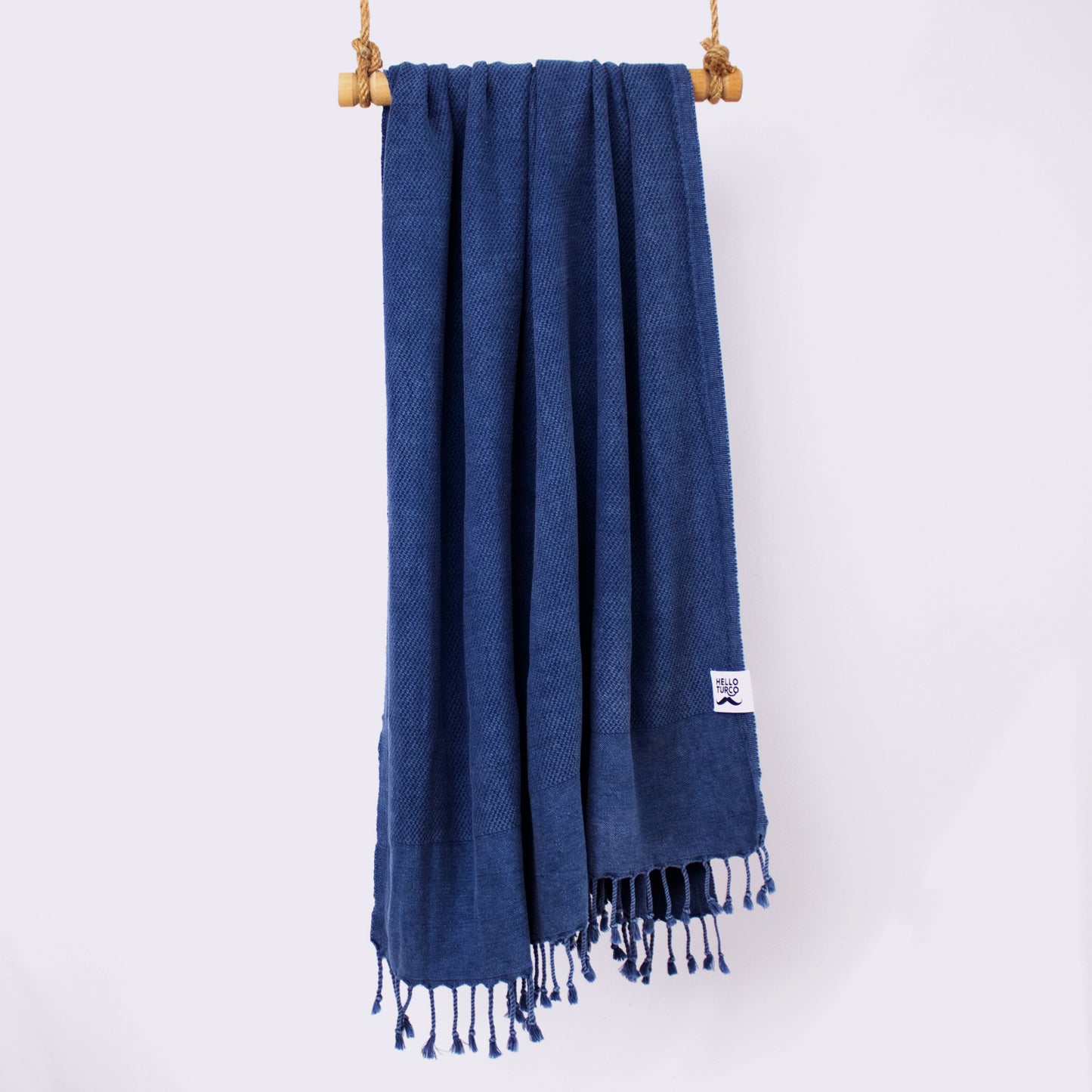 "DROP IT LIKE IT'S HOT" Embroidered Hammam Towel - Blue