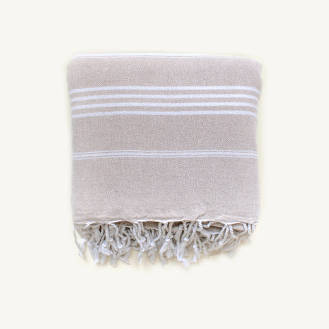 SQUA Beige - Beach Throw Blanket 100% Organic