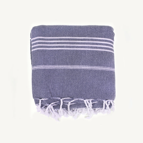 SQUA NAVY XXL Leichte BIO-Baumwolldecke – perfekt für Picknick, Strand & Sofa