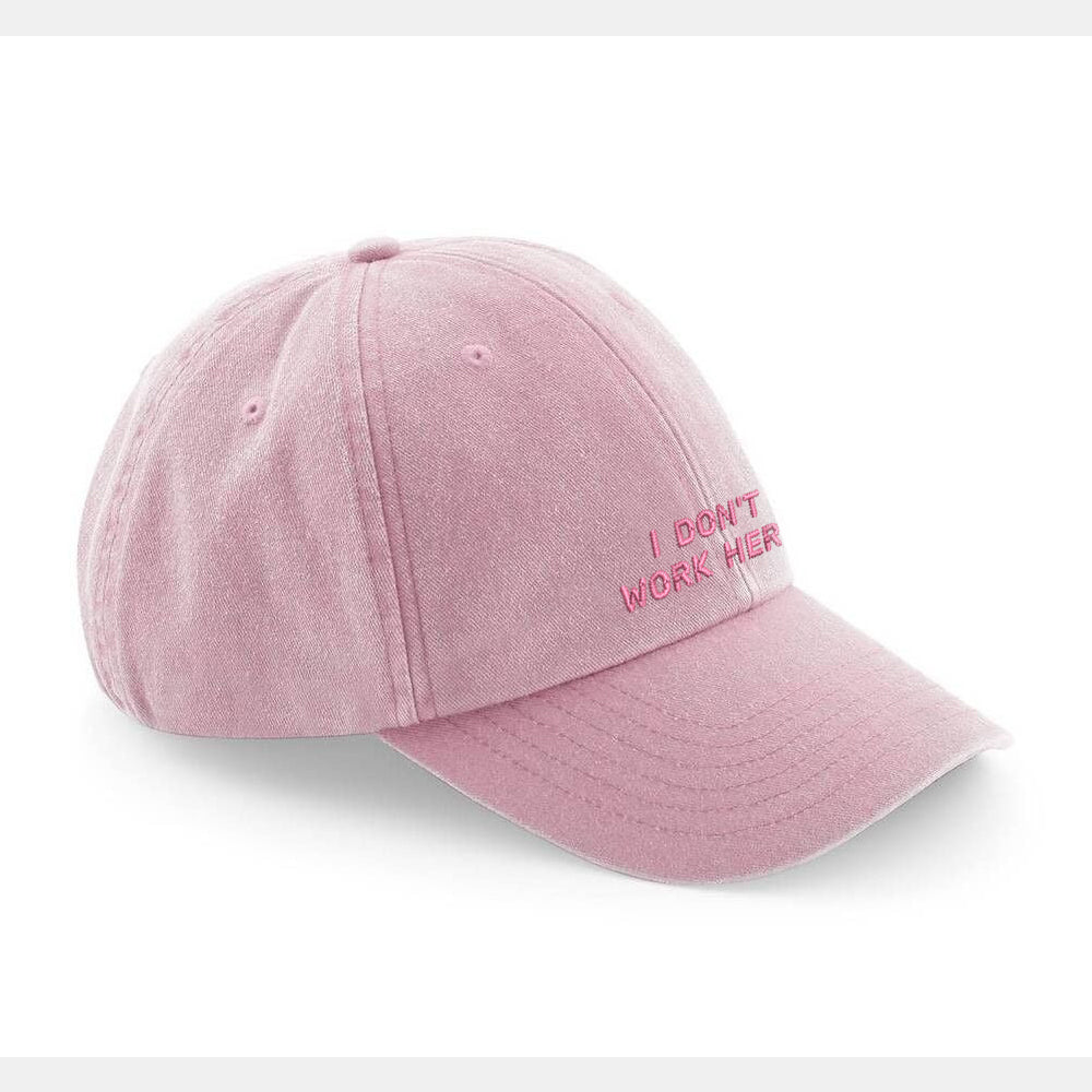Personalisierte Vintage Dusky Rose Basecap "I Don't Work Here"
