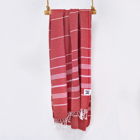 BEACH BOYS Red Turkish Towel - Your Perfect Beach Companion