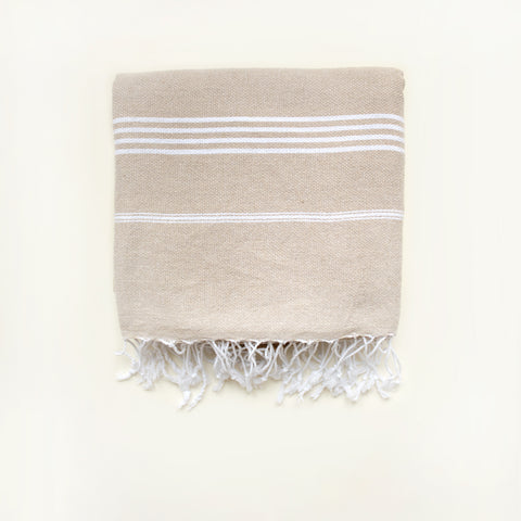 BEACH BOYS Beige Turkish Towel - Your Perfect Beach Companion