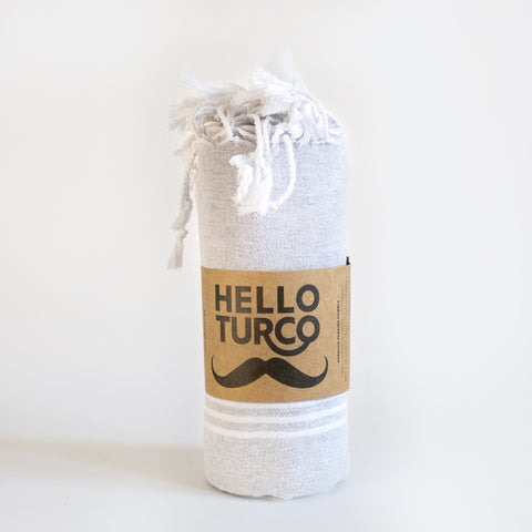 BEACH BOYS Light Grey Turkish Towel - Your Perfect Beach Companion