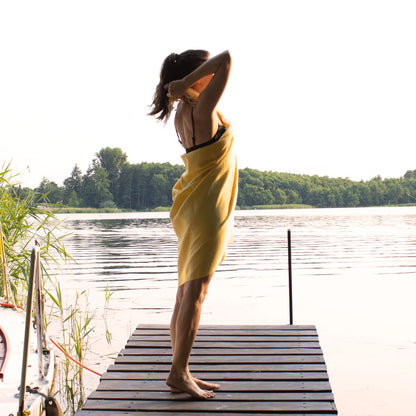 "SWIM, SWEAT, REPEAT" embroidered Hammam Towel