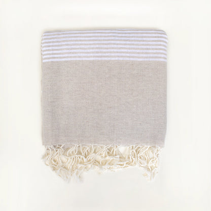 BEACH GIRLS Beige Turkish Beach Towel - lightweight, quick-drying & versatile