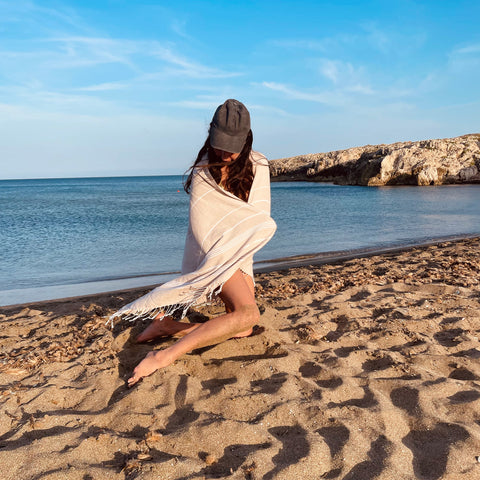 BEACH BOYS Beige Turkish Towel - Your Perfect Beach Companion