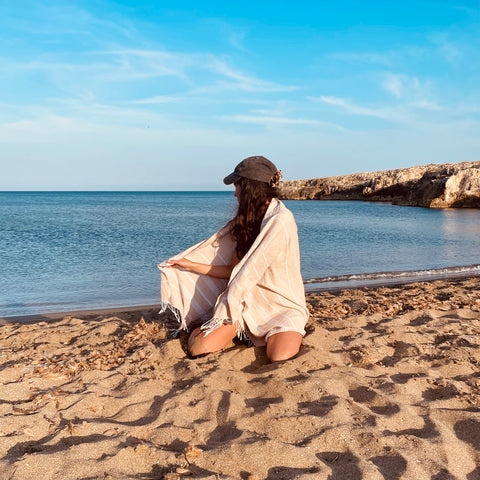 BEACH BOYS Beige Turkish Towel - Your Perfect Beach Companion