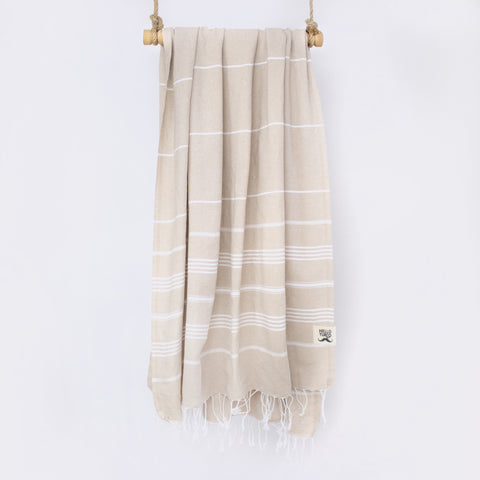 BEACH BOYS Beige Turkish Towel - Your Perfect Beach Companion