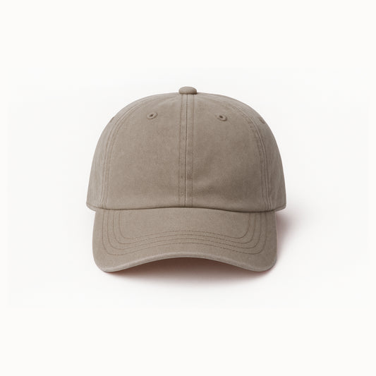 Beige Basecap im Stonewashed-Look