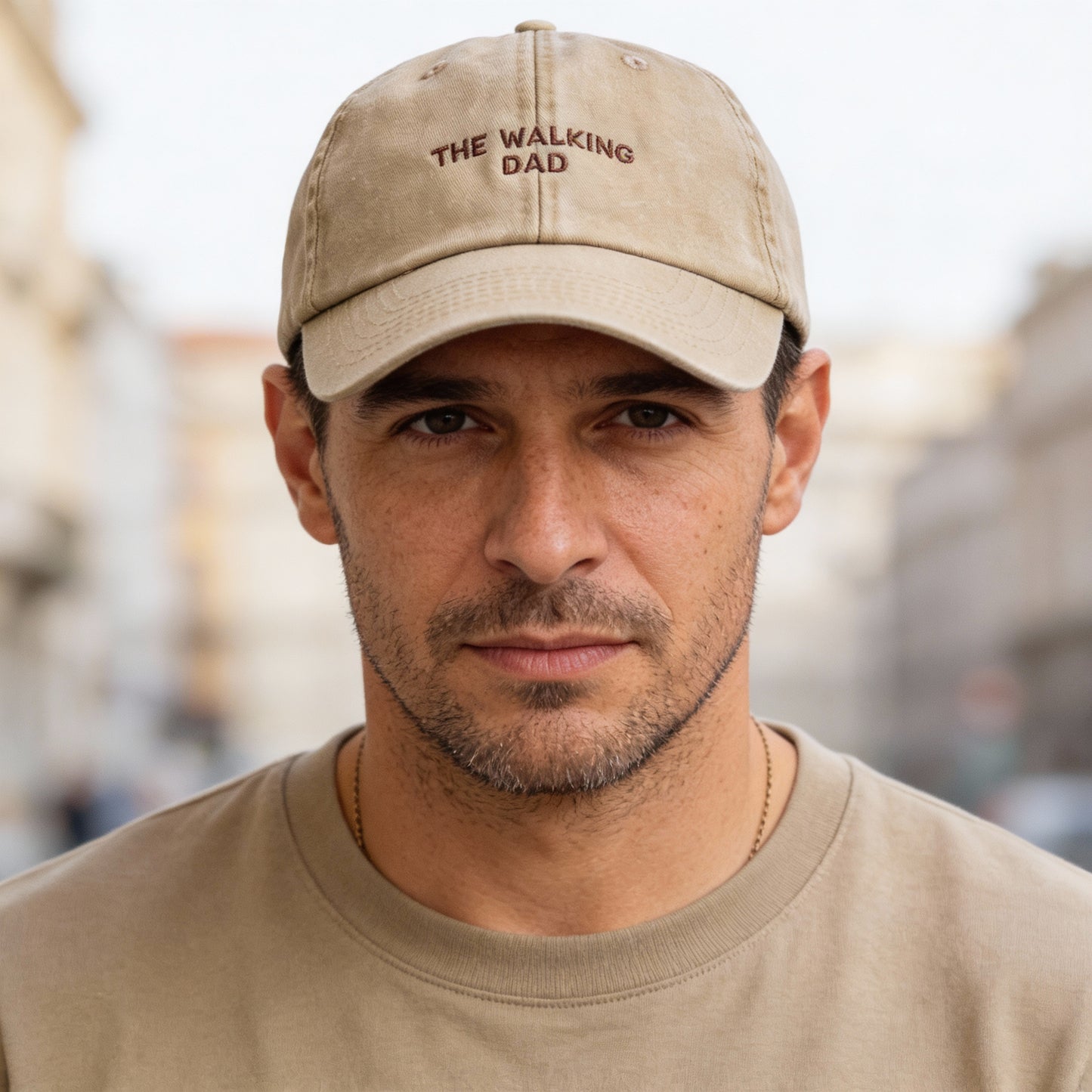 Personalisierte Vintage Sand Basecap "The Walking Dad"