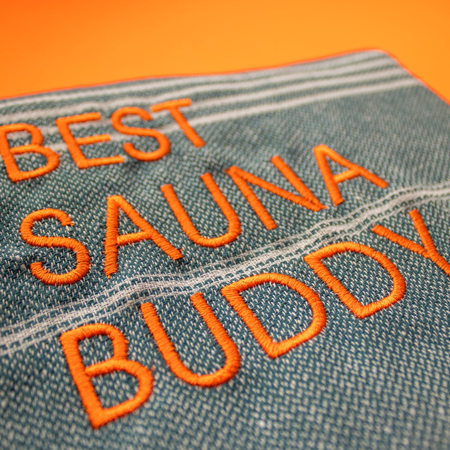 "BEST SAUNA BUDDY" Besticktes Hamamtuch - Petrol