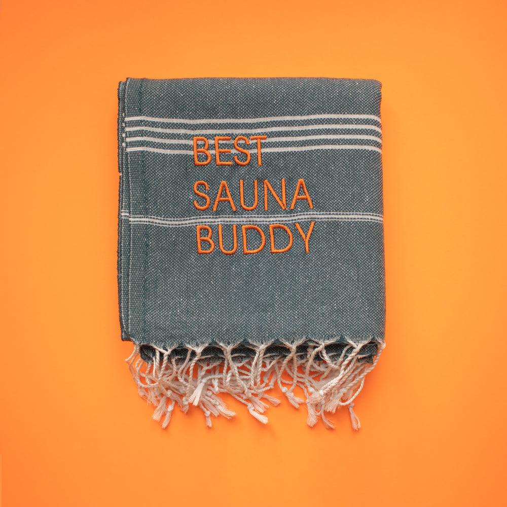 "BEST SAUNA BUDDY" Besticktes Hamamtuch
