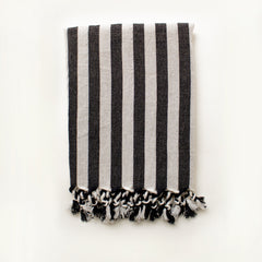 BLACK STRIPES XS Handgewebtes Hamamtuch aus BIO-Baumwolle