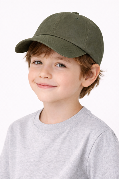 Olive Green Kid Cap HELLO TURCO