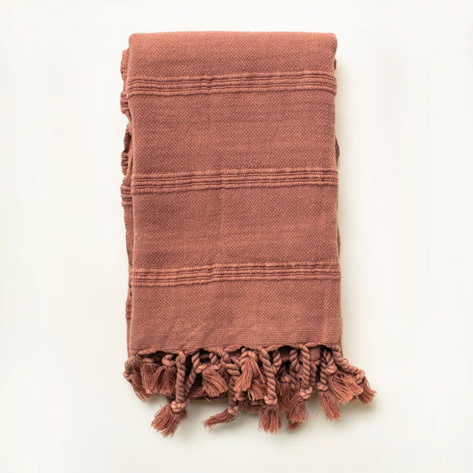 Small Stonewashed Hand Towel - Brown