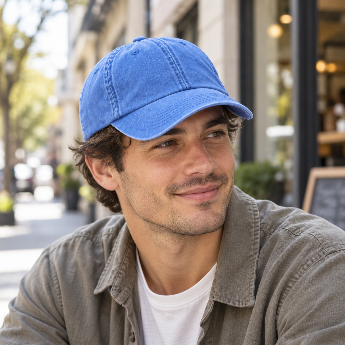 Vintage Blue Stonewashed Cap HELLO TURCO