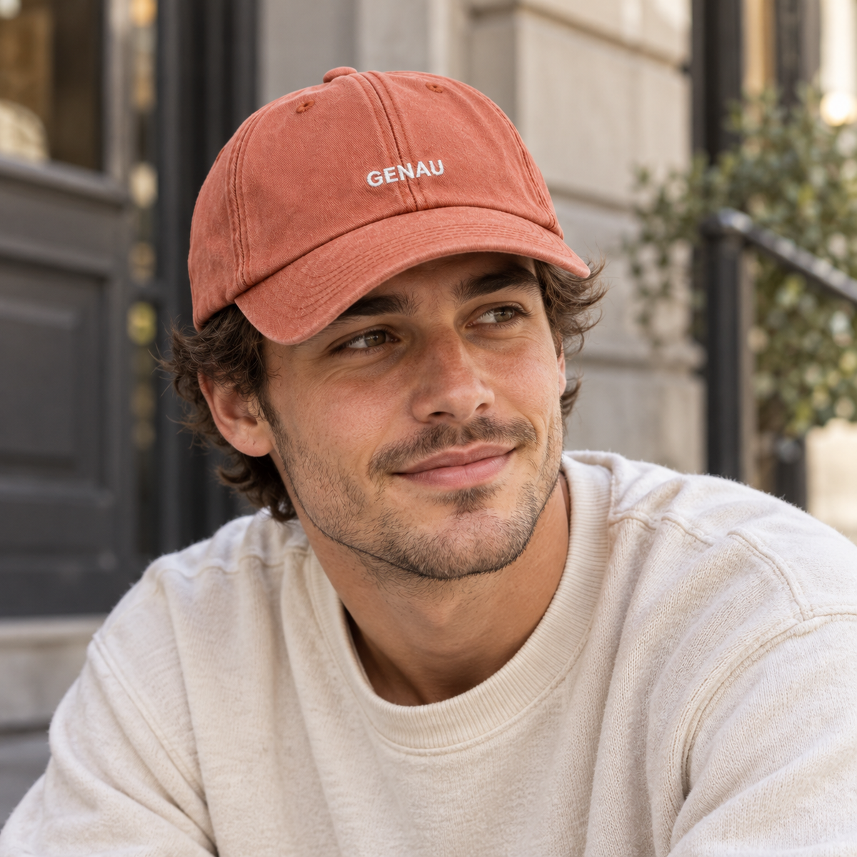 Personalisierte Vintage Orange Cap "Genau" HELLO TURCO