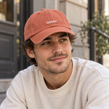 Personalisierte Vintage Orange Cap "Genau" HELLO TURCO