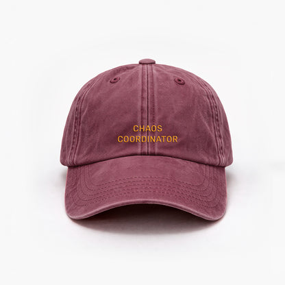 Personalisierte Vintage Red Basecap "Chaos Coordinator" HELLO TURCO