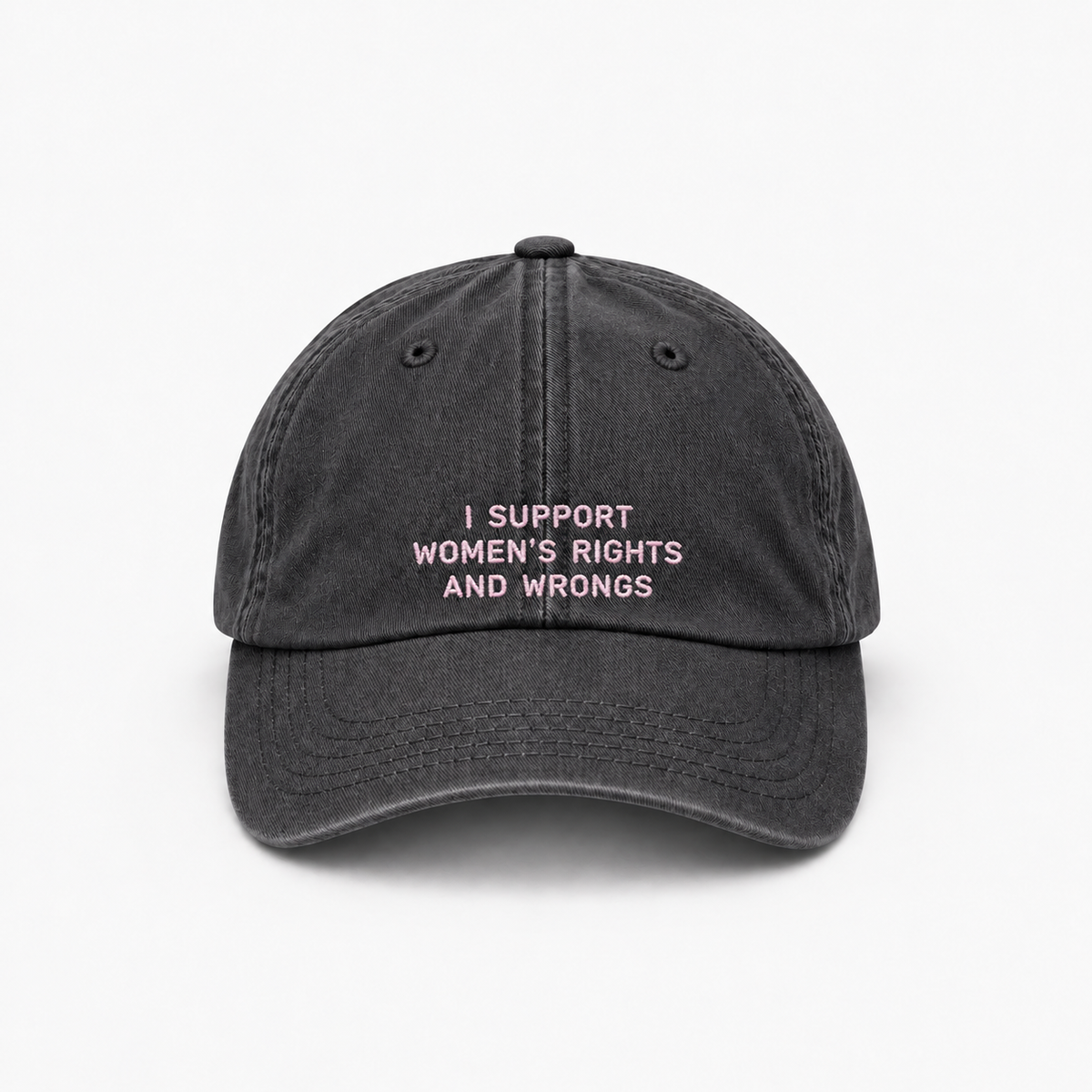 Personalisierte Vintage Black Cap "I Support Women's Rights And Wrongs" HELLO TURCO