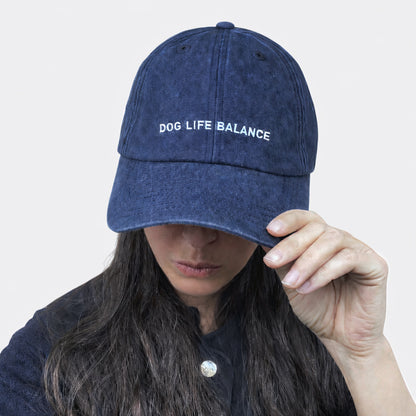 Personalisierte Vintage Navy Cap "Dog Life Balance" HELLO TURCO