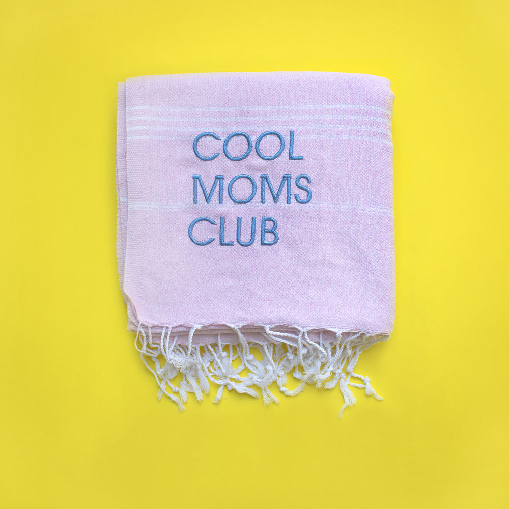 "COOL MOMS CLUB" Embroidered Hammam Towel