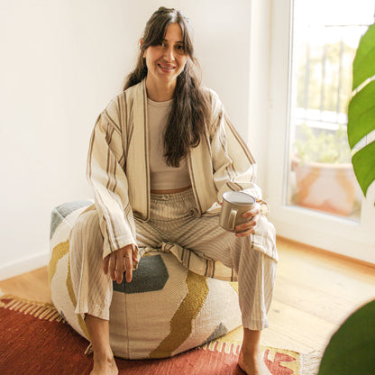 CREAMY ROBE - Handwoven Bathrobe for Relaxation