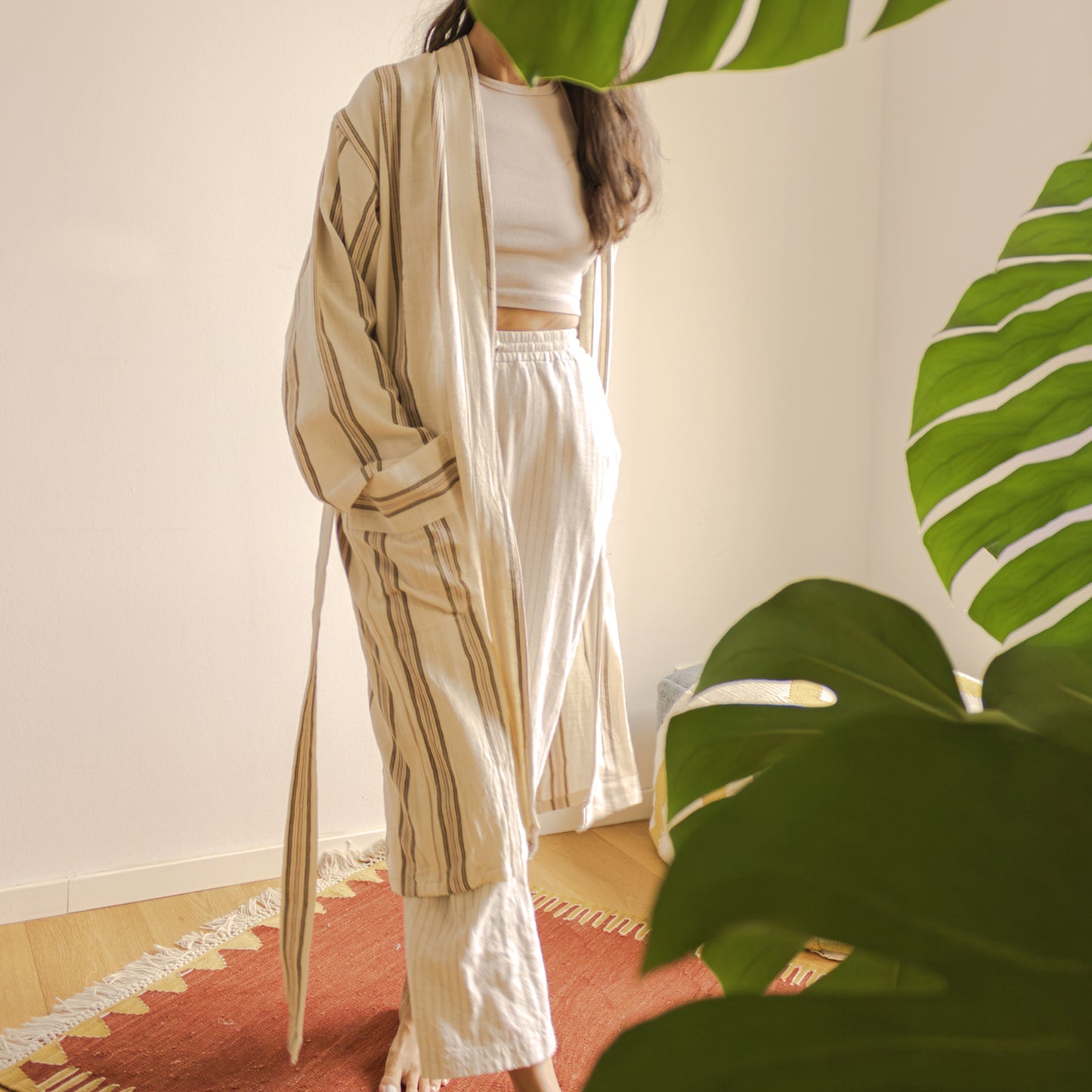 CREAMY ROBE - Handwoven Bathrobe for Relaxation