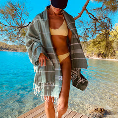 SUN, SAUNA, GO Hamamtuch aus BIO-Baumwolle