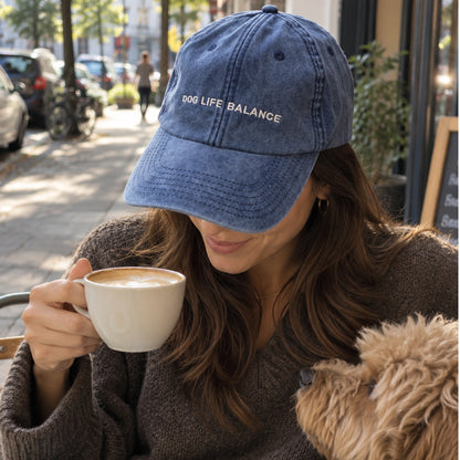 Personalisierte Vintage Navy Cap "Dog Life Balance" HELLO TURCO