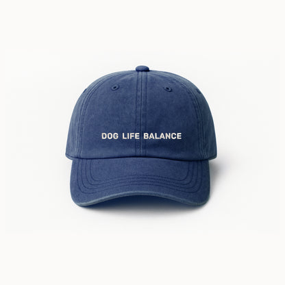 Personalisierte dunkelblaue Basecap "Dog Life Balance"