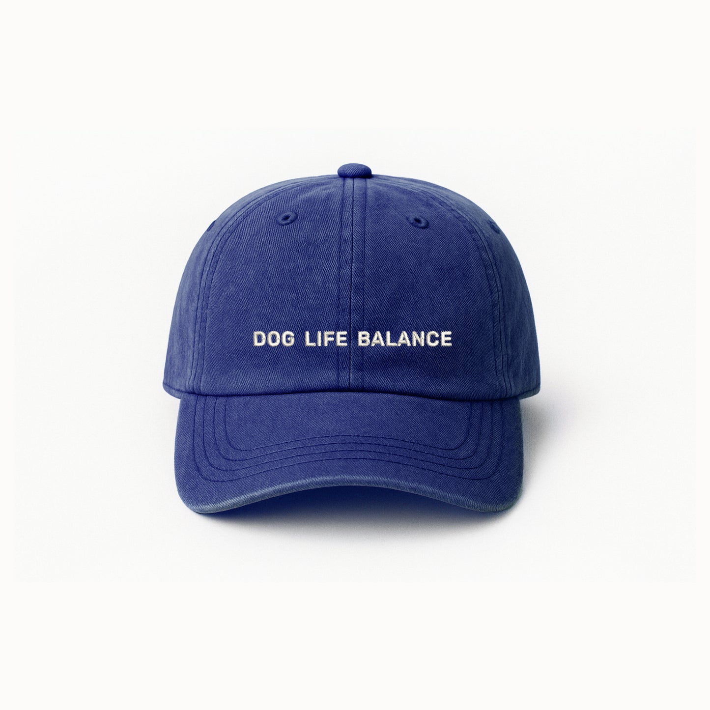 Personalized Dark Blue Baseball Cap “Dog Life Balance” Embroidered