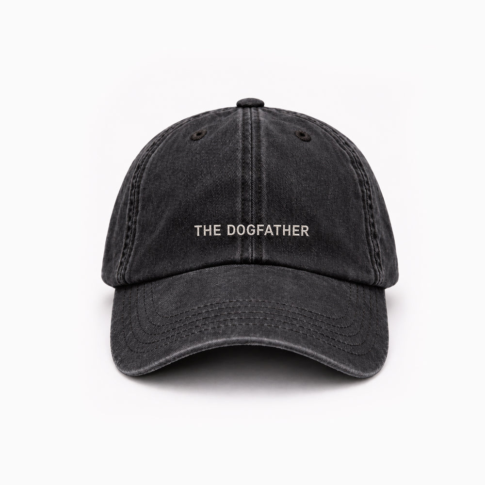 Personalisierte Vintage Black Cap "The Dogfather"