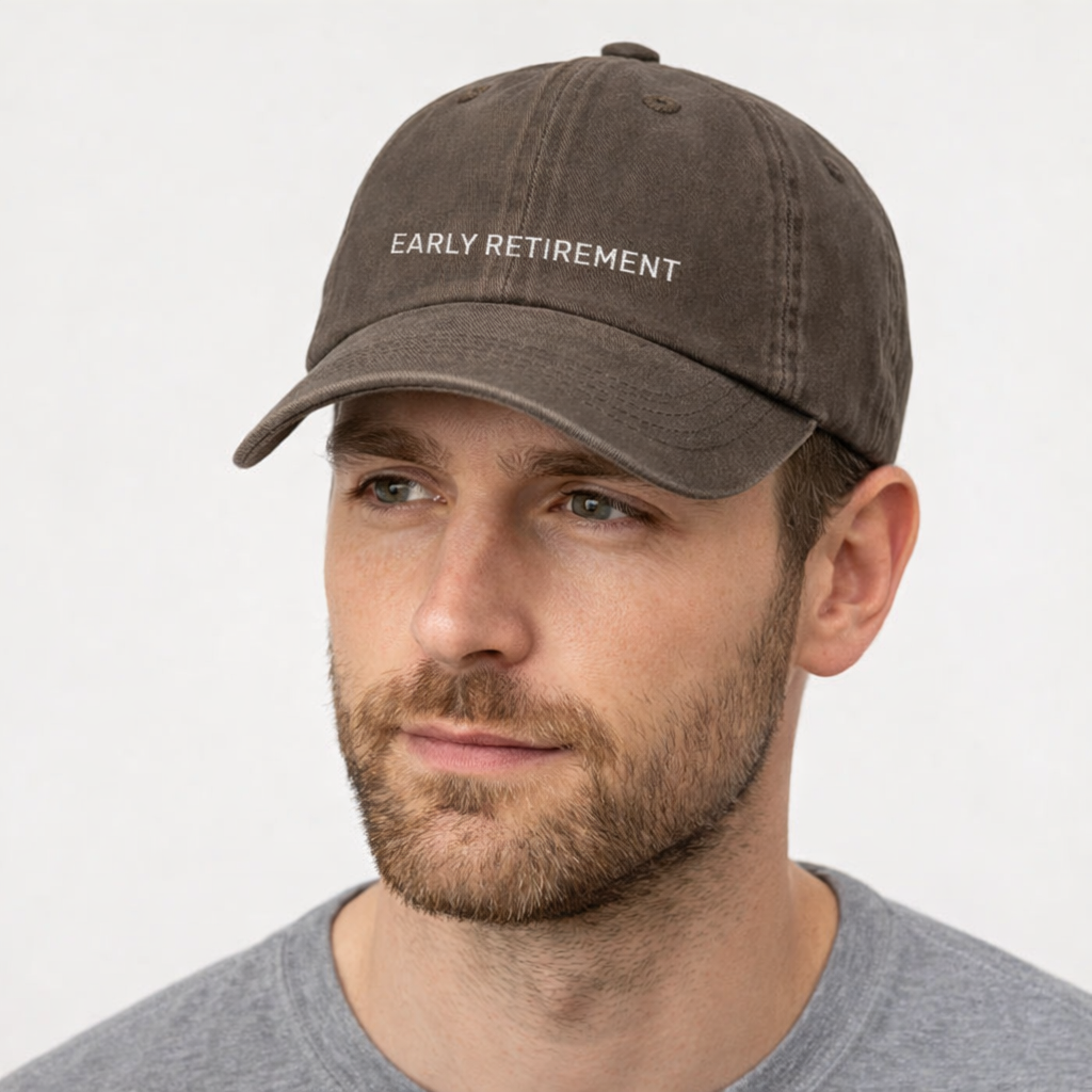 Personalisierte Vintage Brown Cap "Early Retirement" HELLO TURCO