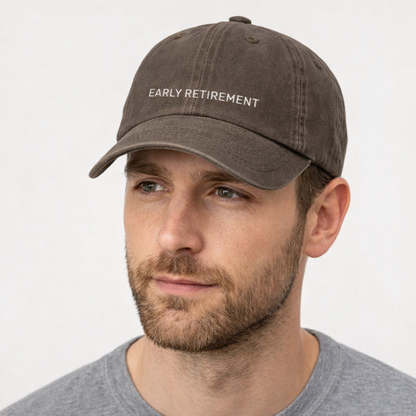 Personalisierte Vintage Brown Cap "Early Retirement" HELLO TURCO