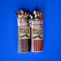 HAMAM TAMAM BLACK & RED Klassisches Hamamtuch-Set