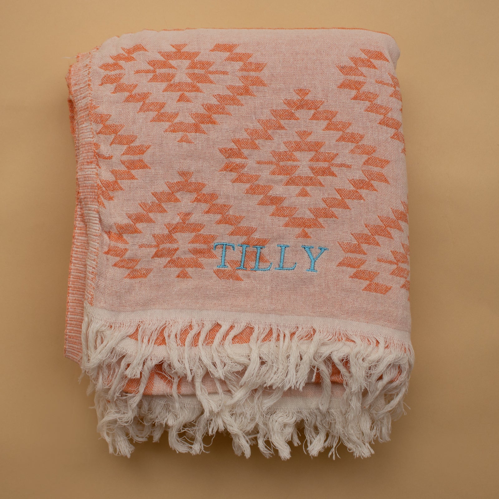 Kilim Orange Turkish Towel