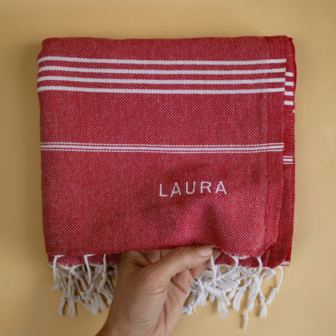 BEACH BOYS Red Turkish Towel - Your Perfect Beach Companion