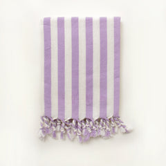 LILAC STRIPES XS Handgewebtes Hamamtuch aus BIO-Baumwolle