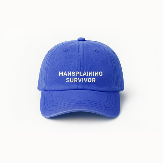 Personalized Baseball Cap “Mansplaining Survivor” Embroidered