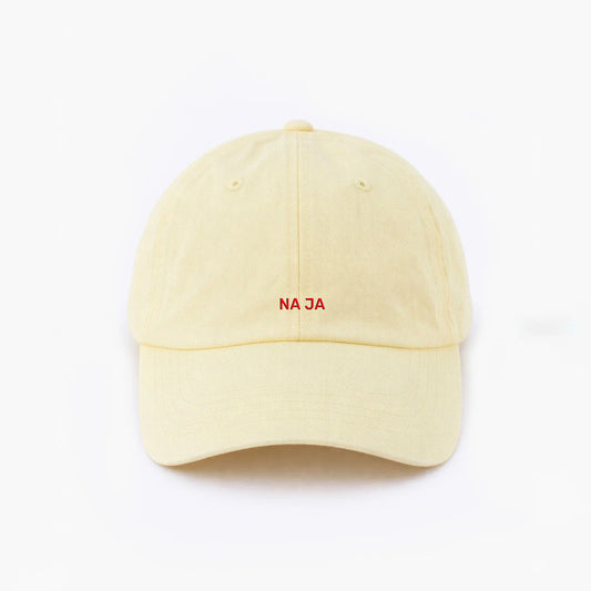 Personalisierte Light Yellow Cap "Na Ja"