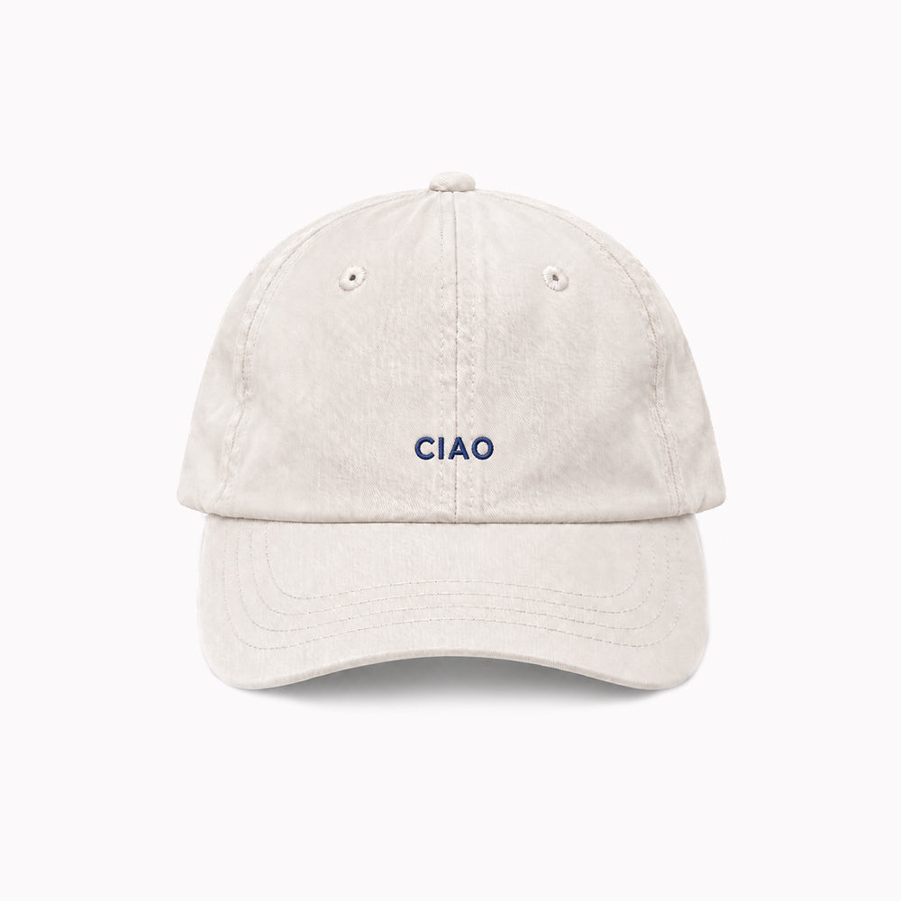 Personalisierte Offwhite Cap "Ciao"