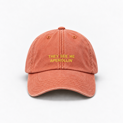 Personalisierte Vintage Orange Cap "They See Me Aperollin'" HELLO TURCO
