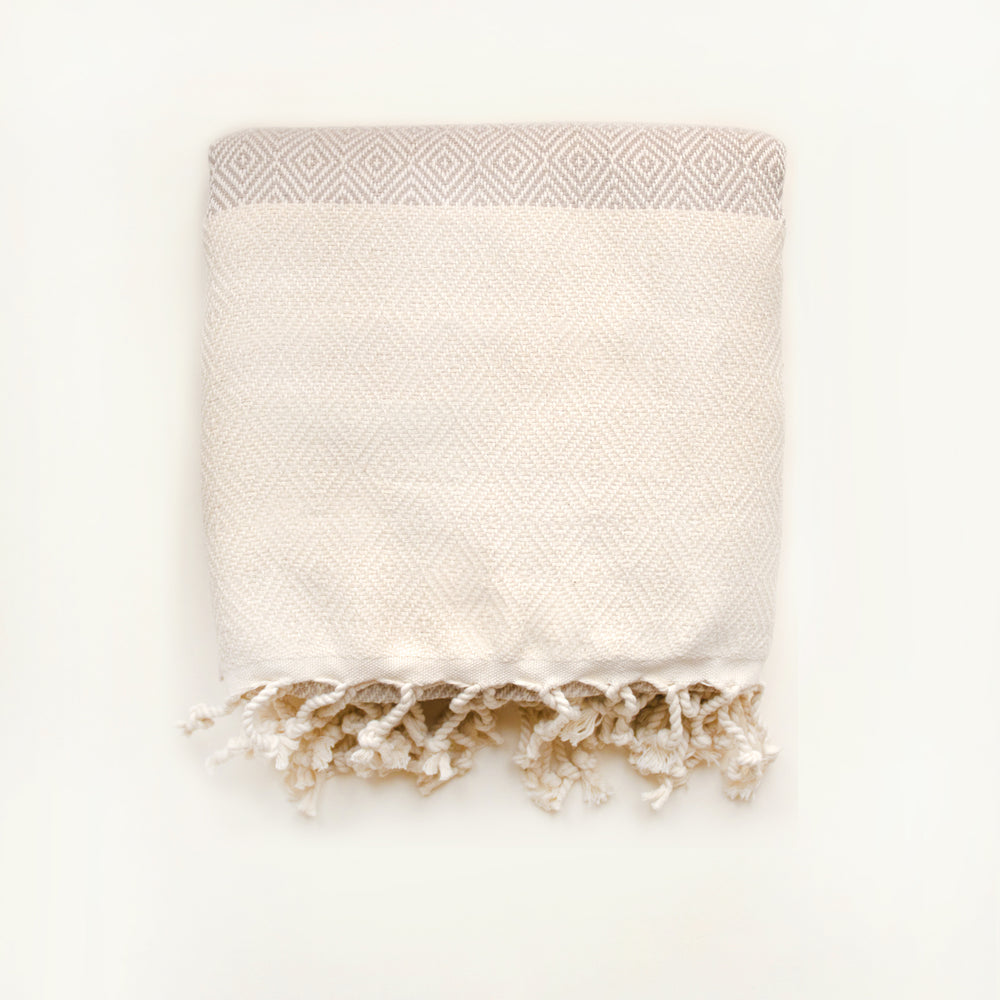 OTTO BEIGE Handgewebtes Hamamtuch