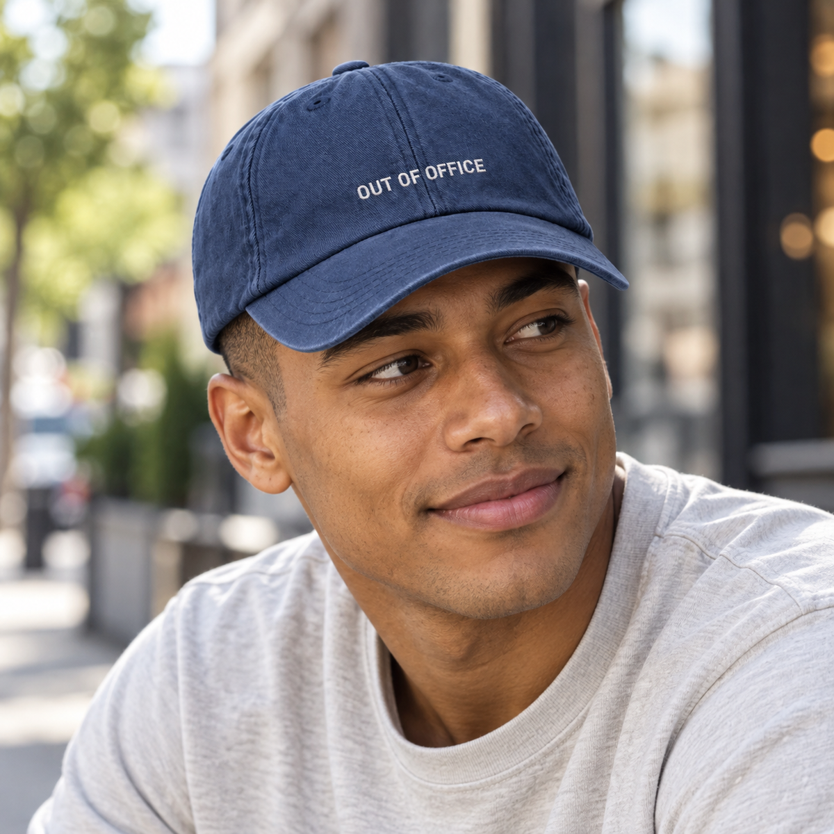 Personalisierte Vintage Navy Cap "Out Of Office" HELLO TURCO