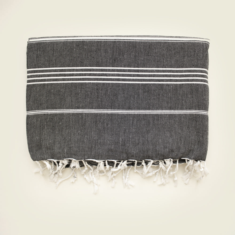 PICKIE ANTHRACITE XXL Lightweight Organic Cotton Blanket – Perfect for Picnic, Beach & Sofa